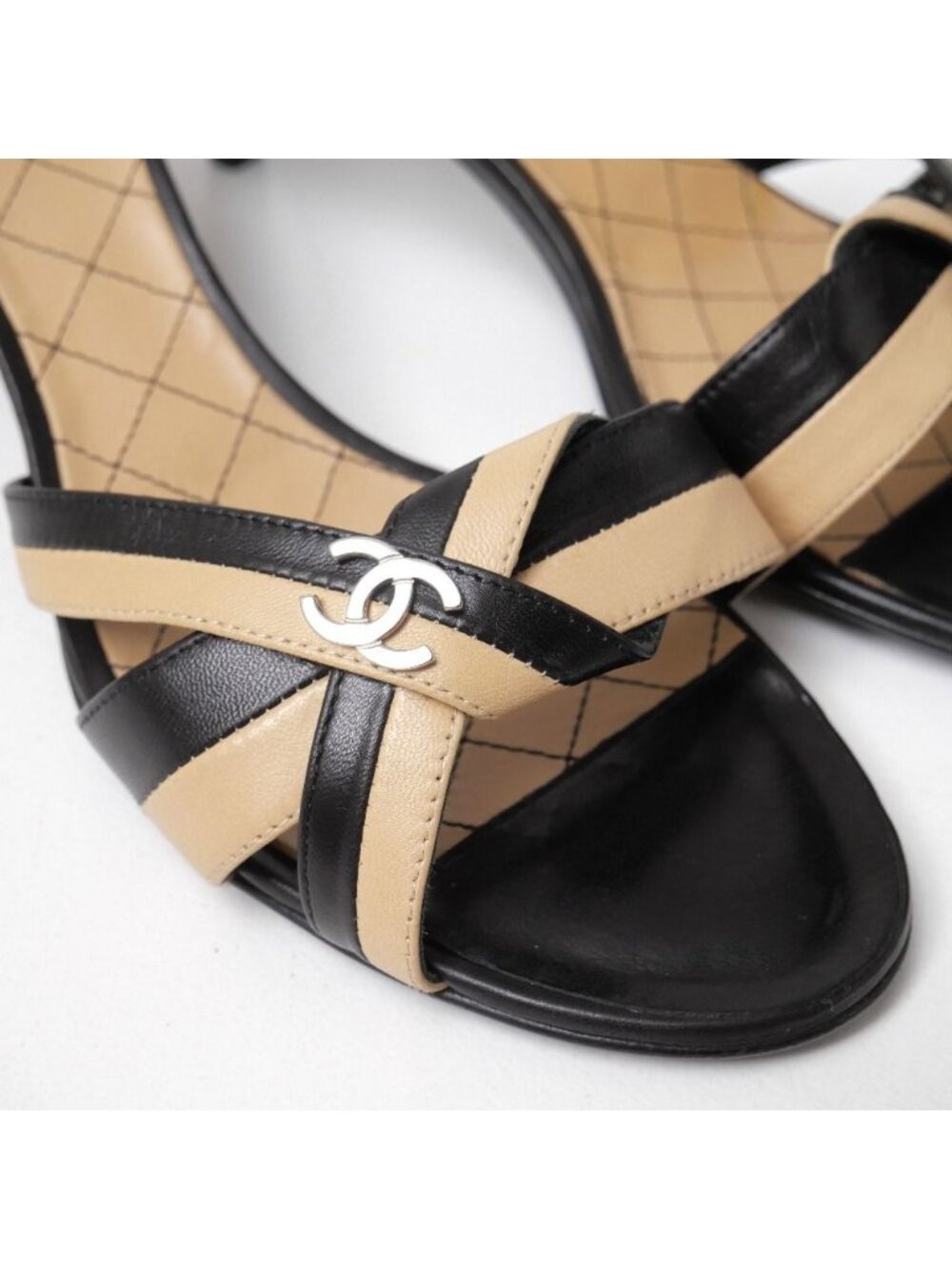 Chanel Sandals 39 CC Logo Bicolor - Picture 5 of 8